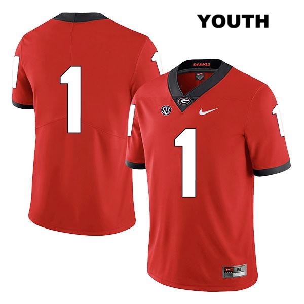 Georgia Bulldogs Youth Divaad Wilson #1 NCAA No Name Legend Authentic Red Nike Stitched College Football Jersey BXW2356PP